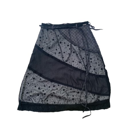 black patchwork midi fairy skirt