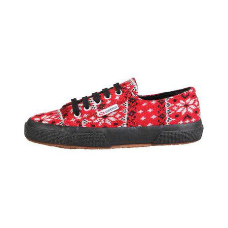 Sneakers | Shop Women's Superga Gold Nordic Patterned Sneakers at Fashiontage | S006QS0_2750_991_REDBLACK-220443