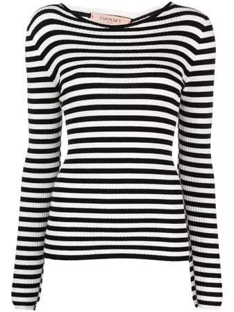 TWINSET stripe-print long-sleeved Top - Farfetch