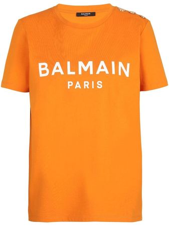 Balmain logo-print organic-cotton T-shirt - Farfetch