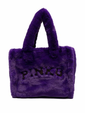 Shop Pinko faux-fur tote bag with Express Delivery - FARFETCH