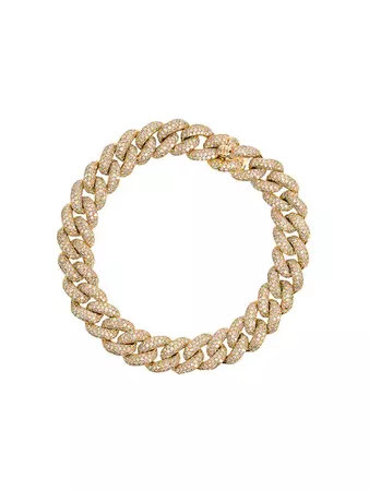Shay Yellow Gold Essential Link Bracelet With White Diamonds - Farfetch