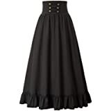 BLESSUME Gothic Skirt Lolita Steampunk High Waist Walking Skirt at Amazon Women’s Clothing store