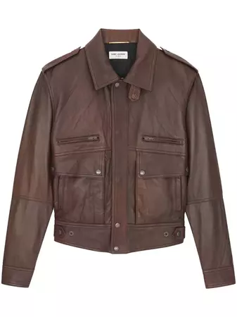 Saint Laurent Oversized Leather Jacket - Farfetch