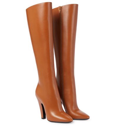 Saint Laurent - 68 leather knee-high boots | Mytheresa