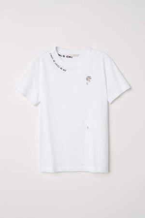T-shirt with Embroidery - White