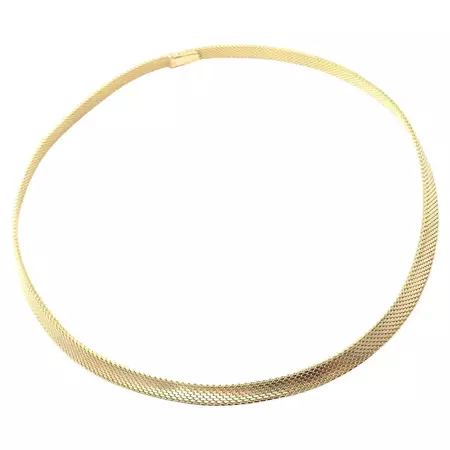 Tiffany and Co. Somerset Mesh Yellow Gold Necklace For Sale at 1stDibs