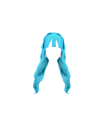Cyan Neon Blue Bangs Hair for Bows Pulled Back (Dei5 edit)
