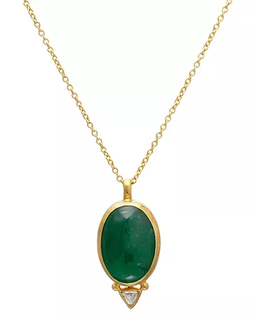 Gurhan 24K/22K/18K Yellow Gold Emerald and Diamond Pendant Necklace, 16-18" | Bloomingdale's