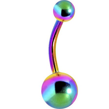Rainbow Anodized Titanium Belly Ring – BodyCandy