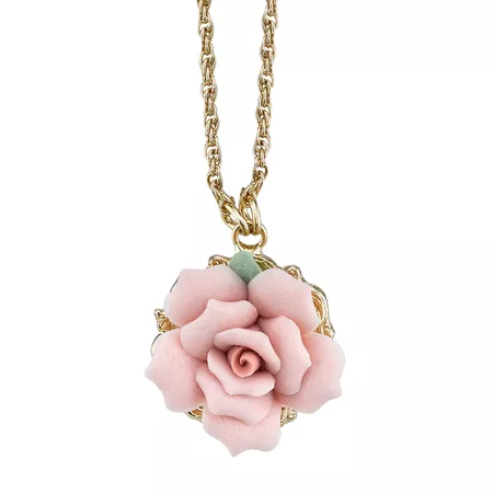 1928 Pink Rose Necklace