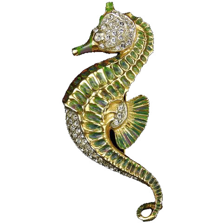 seahorse sea horse green pin