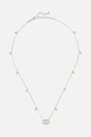 White gold 18-karat white gold diamond necklace | Gucci | NET-A-PORTER