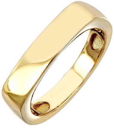 14K Gold Rounded Rectangle Ring