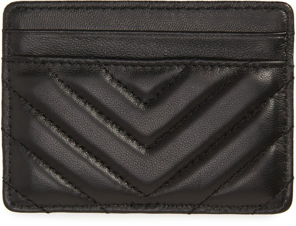 Chevron Quilted Leather Card Case