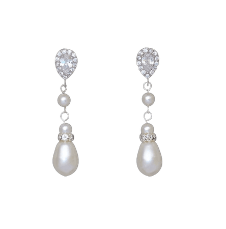 Pearl Teardrop Earrings, Swarovski Pearl Bridal earrings, Wedding Earrings, Pearl Earrings