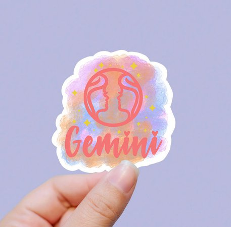 Color splash Gemini sticker Gemini zodiac sticker astrology | Etsy