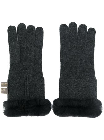 N.peal Cashmere Fur Trim Gloves