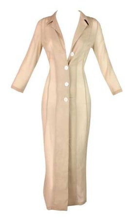 S/S 1997 Dolce & Gabbana Runway Sheer Nude Tan Silk Dress Jacket | My Haute Wardrobe