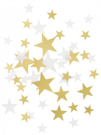 Gold and white confetti stars: Decorations,and fancy dress costumes - Vegaoo
