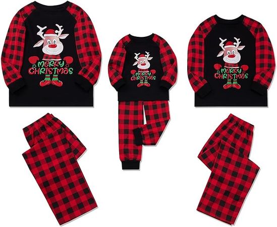 Amazon.com: Weixinbuy Christmas Pajamas for Family Plaid Deer Christmas Pjs Sleepwear Matching Christmas Pjs for Family Couple Adult Kids: Clothing, Shoes & Jewelry