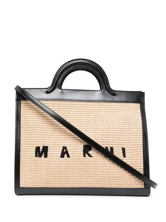 Shop Marni logo-print tote bag with Express Delivery - FARFETCH