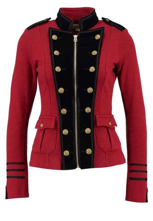 Ralph Lauren Denim Supply Women Military Army Commander Officer Band Jacket Red