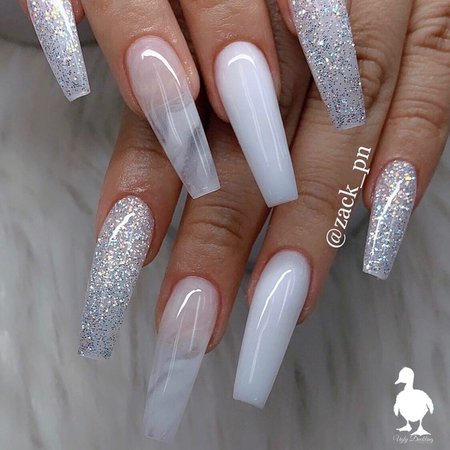 Long White Nails