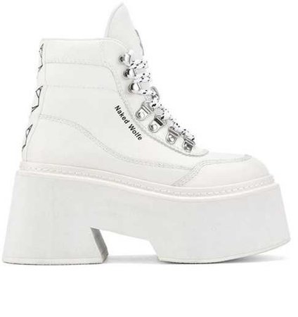 white chunky boots