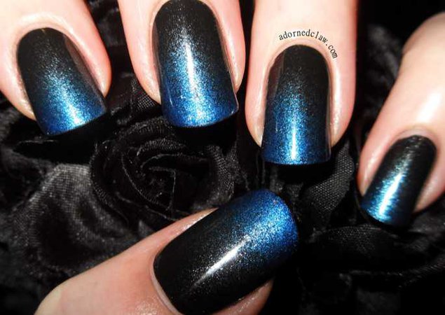 Black and blue nail