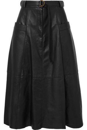 Nili Lotan | Lila belted leather midi skirt | NET-A-PORTER.COM