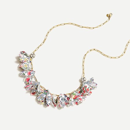 J.Crew: Floral Fabric Chain Necklace In Liberty® Print