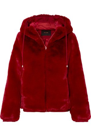 Maje | Hooded faux fur jacket | NET-A-PORTER.COM