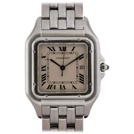 Cartier Stainless Steel Panthere Quartz Wristwatch Ref 1300, circa 1990s For Sale at 1stDibs