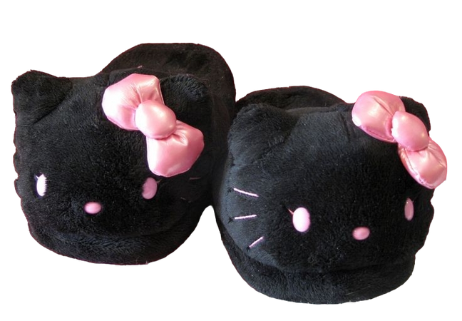 hello kitty black slippers