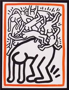 Keith Haring | Fight AIDS Worldwide (see L. p. 168) (1990) | MutualArt