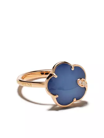Shop Pasquale Bruni 18kt rose gold Petit Jolie agate, lapis lazuli and diamond ring with Express Delivery - FARFETCH