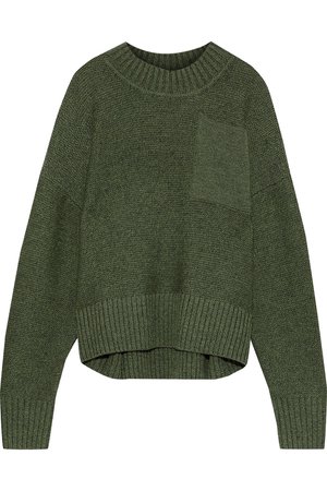 Forest green Tait textured-wool sweater | Sale up to 70% off | THE OUTNET | IRIS & INK | THE OUTNET
