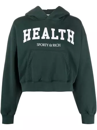 Sporty & Rich Health cropped cotton hoodie