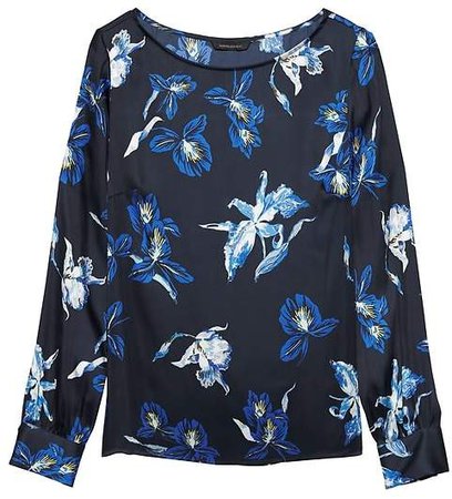Floral Covered Button-Cuff Top