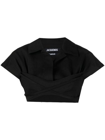 Shop Jacquemus short-sleeve crop top with Express Delivery - FARFETCH