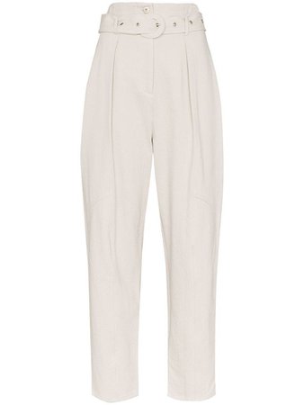 Low Classic belted high-rise trousers - Grey