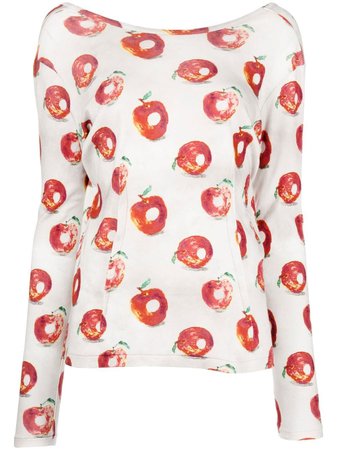 Undercover apple-print long-sleeved Blouse - Farfetch