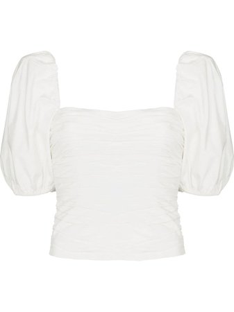Reformation puff-sleeve square-neck Blouse - Farfetch