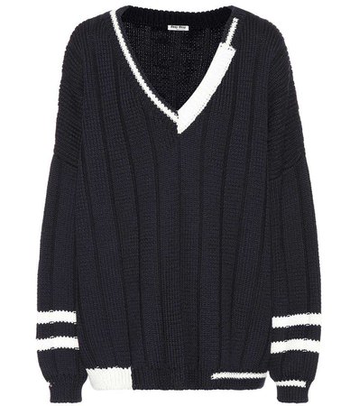 MIU MIU Asymmetric wool sweater