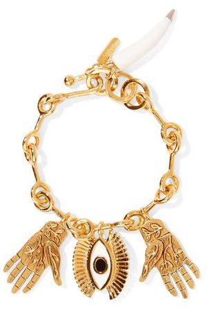 Chloé | Sloan gold-tone, enamel and resin bracelet | NET-A-PORTER.COM