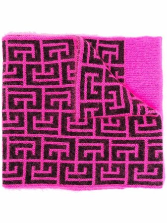 Shop Balmain x Rossignol monogram-knit scarf with Express Delivery - FARFETCH