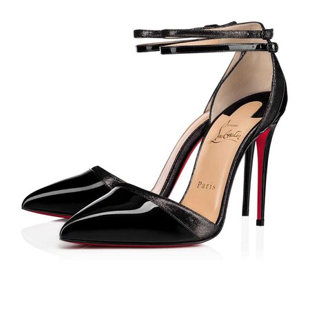 Uptown Double Patent/Suede Lame 100 BLACK Patent Calfskin - Women Shoes - Christian Louboutin