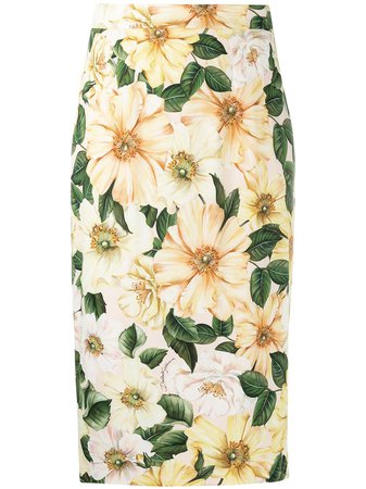 Dolce & Gabbana floral-print mid-length skirt
