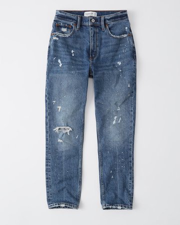 High Rise Ankle Mom Jeans